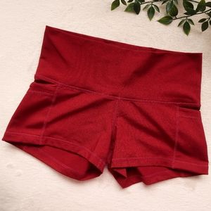 Popflex Active Workout Shorts Cabernet Color With Pockets
